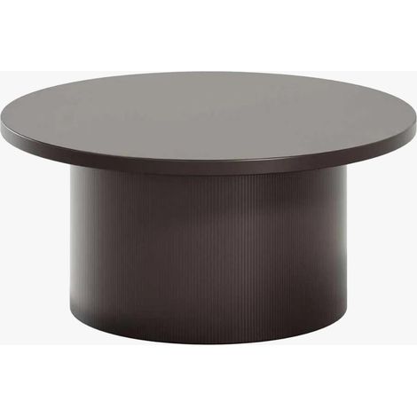 YARA Table basse ronde plateau en marbre d'ingénierie marron (1/5)