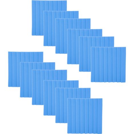 12 Panneaux Acoustiques Triangle Mousse Insomorisante 8 Rainures Absorption Phonique Traitement Studio Bleu (1/5)