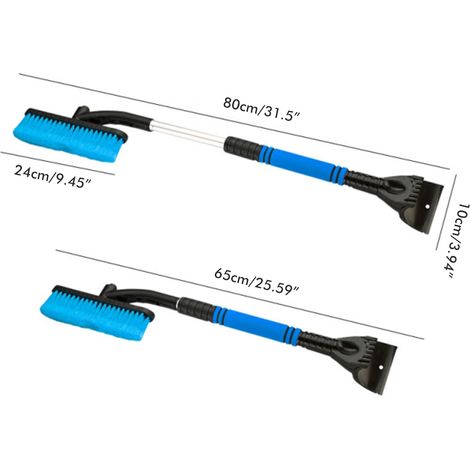 Grattoir à glace télescopique pour voiture, pelle à neige, brosse pare-brise, outil portable de déneigement (1/5)