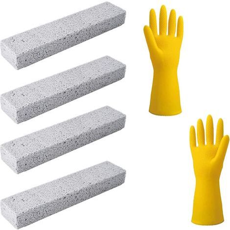Umweltfreundliches Bimsstein-Reinigungsset (4-teilig) für die Toilettenreinigung, inklusive Schleifstein, wiederverwendbarem Reinigungsblock, Handschuhen und Grillzubehör. (1/5)