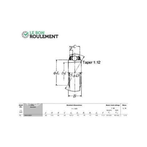 Roulement de palier UK316-NSK