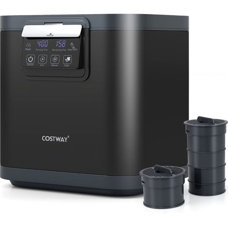 Composteur Électrique 4 L pour Cuisine Distributeur de Déchets Intelligent de Comptoir avec Couvercle Auto-Nettoyage Affichage LED Noir (1/3)