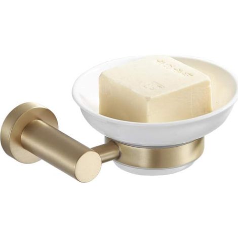 Porte-Savon En Laiton Brossé Doré Salle De Bain Lumière Luxe Nordique Hôtel Porte-Savon En Céramique (1/4)