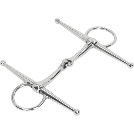 Mors à branches longues pour cheval, anneau en acier inoxydable, mors articulé pour gueule de cheval de 125 mm (1/5)