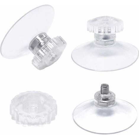Lot De 30 Ventouses Transparentes Ø 45 mm Avec Filetage Et Écrous Moletés Pour Voiture Camping Vitre Pare Soleil (1/5)