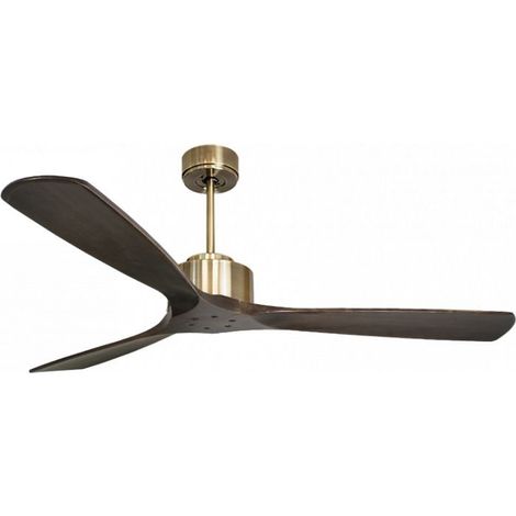 Modulo de KlassFan - Super destratificateur et ventilateur DC 166 cm Laiton pales bois sombre  sans Lumière  30 à 60 m²