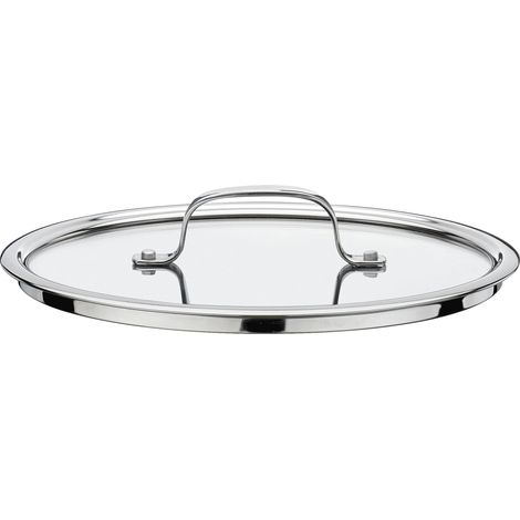 Coperchio in vetro/acciaio inox, diametro 28 cm / Molla