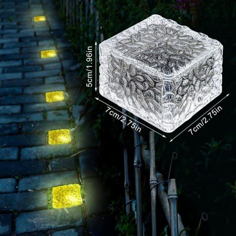 Lampe Solaire Extérieur, 4 Pièces Étanche Lampe Solaire Sol, 8 modes d'éclairage LED Lumineuse Solaire Jardin (Blanc chaud) (1/4)