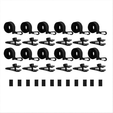 Kit de fixation pour enrouleur de couverture solaire de piscine (36 pièces), sangles et clips pour couverture solaire de piscine enterrée (1/5)