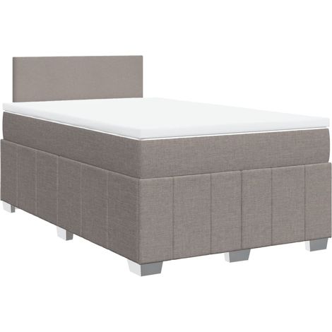 Maison Exclusive - Sommier à lattes de lit avec matelas Taupe 120x200 cm Tissu (1/5)