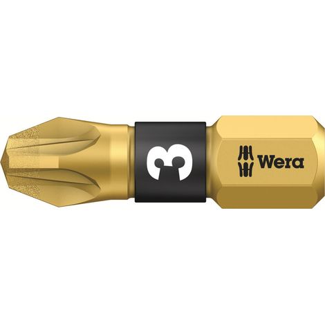 WERA 5056704001 Bit 855/1 BDC 1/4 Zoll PZD 3 Länge 25 mm BiTorsion, diamatbeschi (1/5)