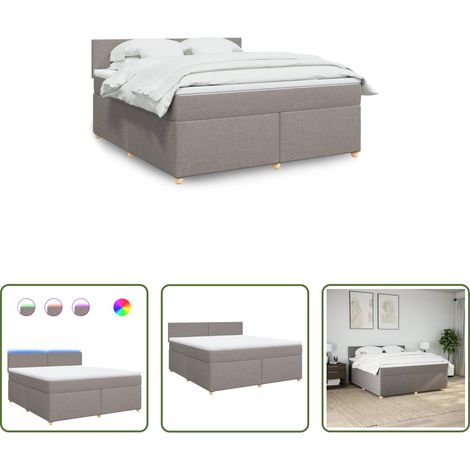 Matelas à ressorts ensachés -  Sommier à lattes de lit avec matelas Taupe 180x200 cm Tissu (1/5)