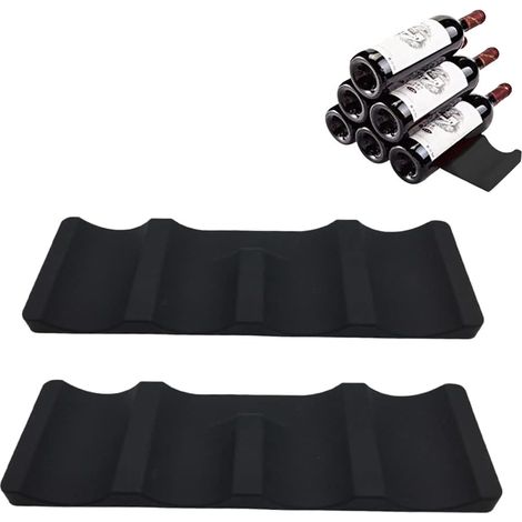 Support de bouteilles pour réfrigérateur, 2 pièces, empilable, (1/3)