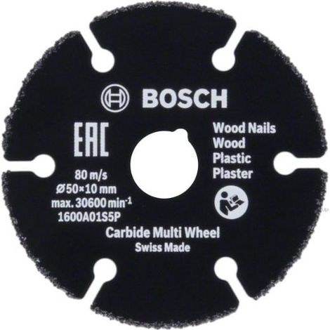 Bosch Carbide Multi Wheel disco di taglio 50x10 mm nero
