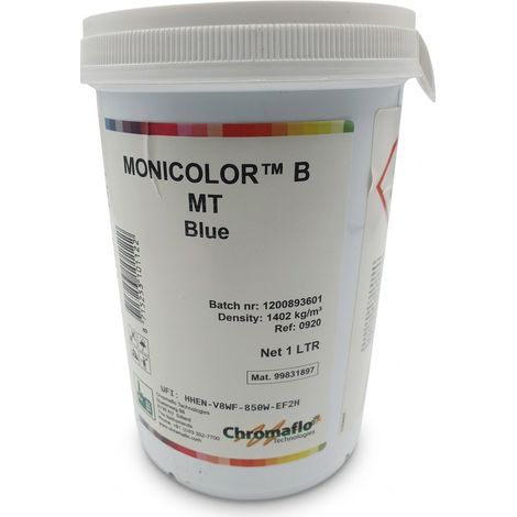 CHROMAFLO TECHNOLOGIES - Colorant industriel MONICOLOR B Blue MT 0920 - 1L haute densité - Précision professionnelle - Voir photos (1/4)