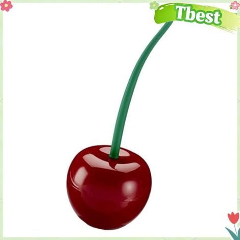 Tbest Brosse de toilette cerise Brosse de toilette en forme de cerise, manche Long, poils souples, droguerie brosse Vin Rouge (1/5)