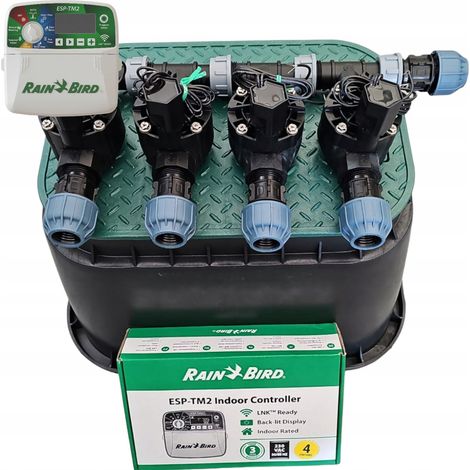 Ensemble Rain Bird 4 sections : collecteur avec bouchon, TM2, PE 20 (1/5)