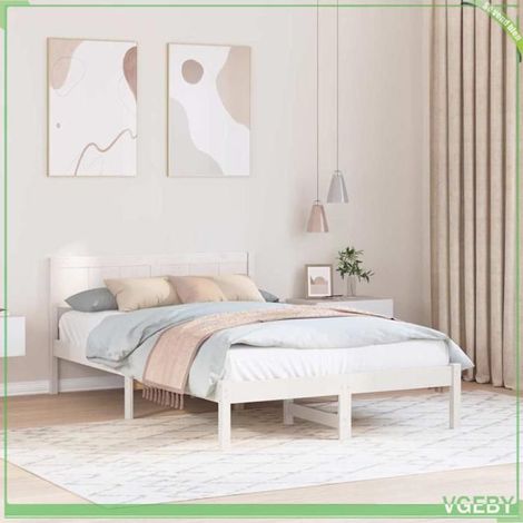 Cadre de lit - ABI - 120 x 190 cm - Bois de pin massif - Design moderne et minimaliste (1/5)