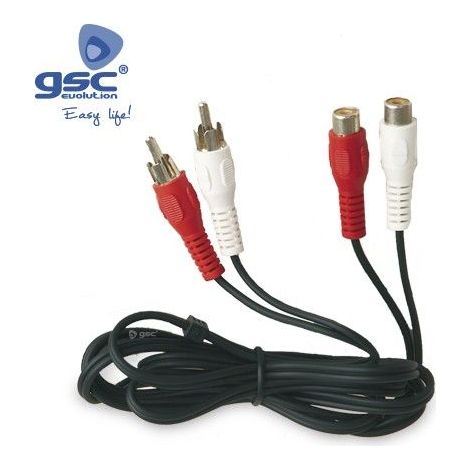 Connexion audio 2 RCA mâle à 2 RCA femelle 2.5M GSC 002600933