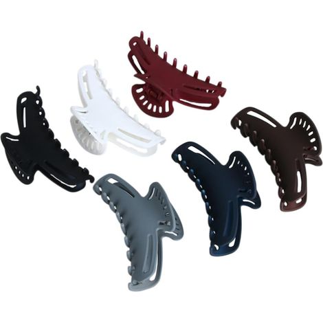 6 Pieces Matte Plastic Hair Clips for Women, Large (1/5)
