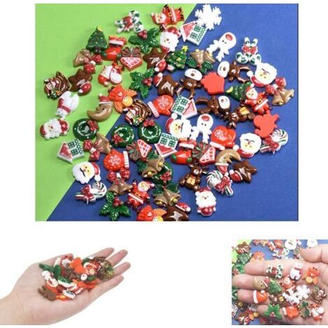 100 Miniatur-Weihnachtsfiguren, Miniatur-Weihnachtsschmuck, Weihnachtsfiguren aus Kunstharz, Mini-Weihnachtsdekorationen, Decora (1/5)