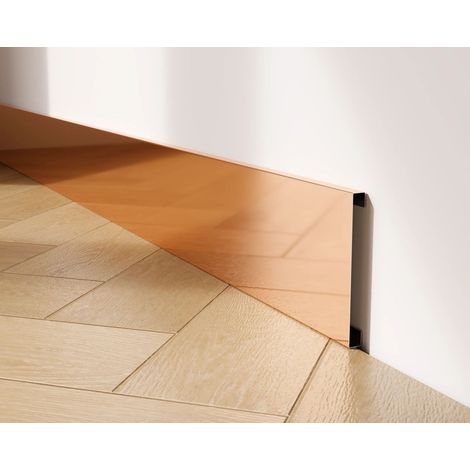 Sockelleiste FC aus rostfreiem Stahl 100 mm x 2700 mm - poliertes Kupfer
