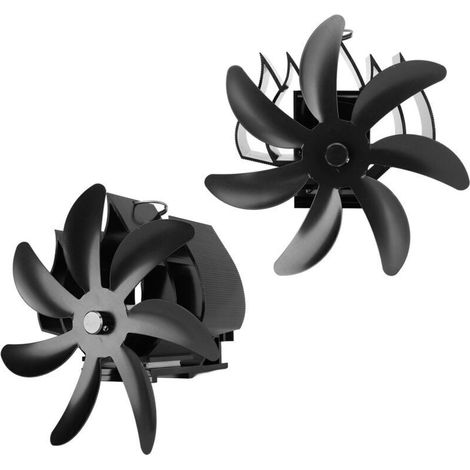 Ventilateur de poêle à bois à 7 pales en alliage d'aluminium, suspension murale à faible bruit, alimenté par la chaleur avec boucle de fixation, pour la maison, la combustion de bûches, le Camping, no (1/4)