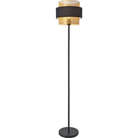 Lampadaire lampe lumière luminaire 160 x 30 cm noir doré lux.pro