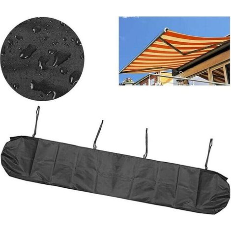 Housse de Auvent Jardin Protection, BâChe Sac de Rangement Oxford Contre Les UV Anti-poussière étanche Contre la Neige et la Pluie en Hiver, pour Canopy Shelter De Terrasse Meubles (Noir, 3.5M)-Crezuo (1/4)