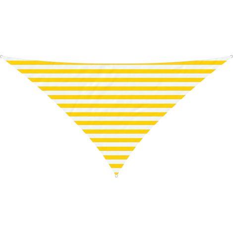 Toldo Vela de Sombra Amarillo y blanco 2,5 x 2,5 x 3,5 m vidaXL