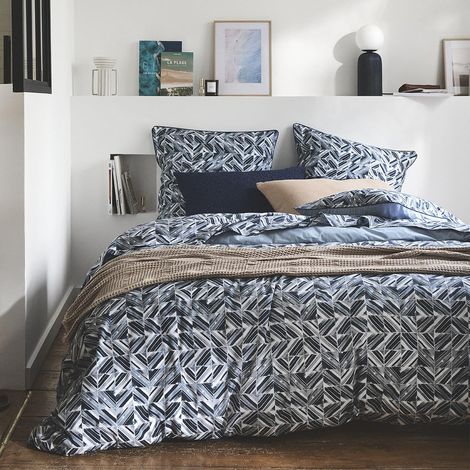 Housse de Couette imprimée en Percale de Coton, Reflets, 260 x 240 cm (1/5)