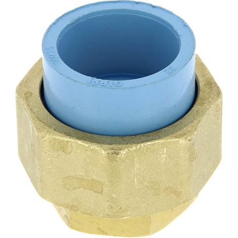 Union 3 pièces PVC bleu air comprimé femelle 26-34 Ø32