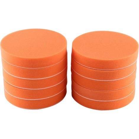 Éponge de Polissage pour Voiture, 10 Pcs/Lot 6 (150Mm) Éponge Polissage Polissage Cirage Pad Kit Outil pour Voiture Polisseur Tampon Orange Tampon de Polissage