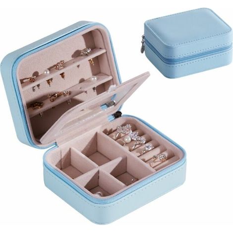 OrchidPortable Jewelry Box Jewelry Earrings Earring Storage Box Korea Creative Jewelry Box (Pink Blue)