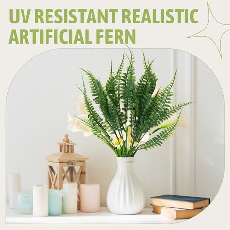 Size: Mini Colour: Green Material: UV resistant plastic, realistic artificial fern. (1/5)