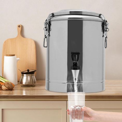 Edelstahl Nahrungsmittelwärmer, 20L Isolierter Eimer, Wärmer mit Hahn und Deckel für Alle Arten von Partys, Picknicks im Freien, Reisen, Cafés, Buffets (1/5)