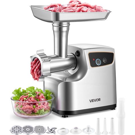VEVOR Tritacarne Elettrica 700 W da Cucina in Acciaio Inox, Tritacarne Capacita 2,3 kg/min con 3 Dischi 3 Tubi per Salsicce Salami Carne con Piedini Antiscivolo, Cucina Commerciale Ristorante Hotel (1/5)