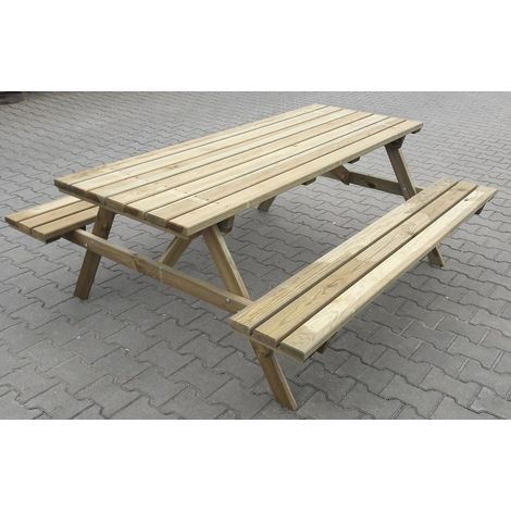 Q.TA' 1 SET BIRRERIA PICNIC LEGNO IMPREGN 180X160XH71CM (1/5)