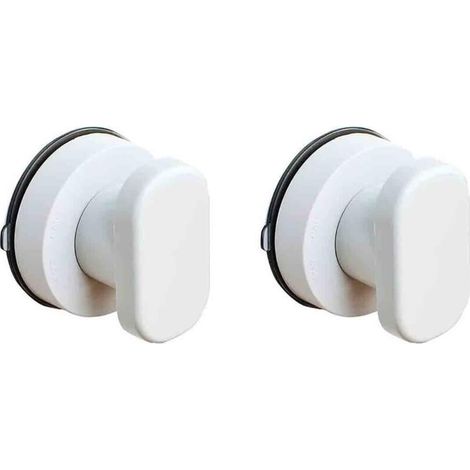 Vtizikl Lot de 2 poignées de sécurité à ventouse puissantes pour baignoire, miroir en verre, porte, tiroir, salle de bain, main courante murale, baignoire, douche, fenêtre, toilettes (1/4)