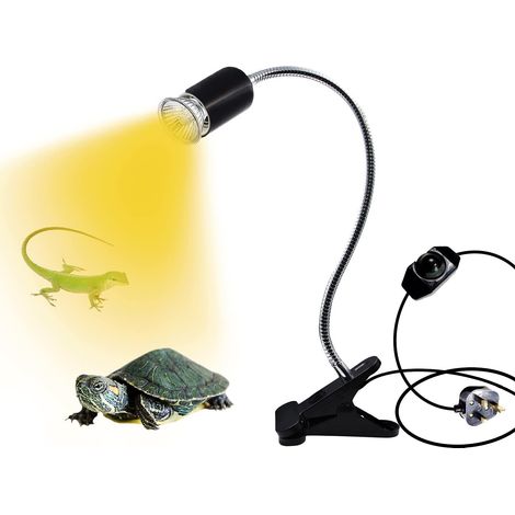 Reptile Chauffant Spot Croissance Des Plantes E27 360° Tournant Cou Dimmable Interrupteur Prise - Noir (1/5)