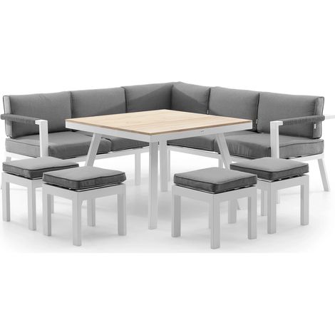 Set di mobili da giardino moderni grado II zumm in alluminio bianco Homms (1/5)