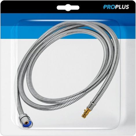 Flexible de douche en métal, 1,5 m, adaptateur pivotant 3/8" vers 1/2". (1/5)