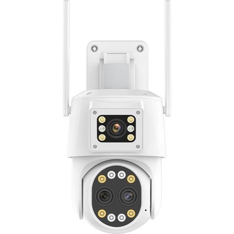 Caméra de sécurité à Domicile Caméra IP 4G avec Carte SIM 4K HD, PTZ, à Trois objectifs, Double écran 2K, sécurité, Suivi Automatique AI, Surveillance P2P(4K WiFi Add 64G) (1/5)
