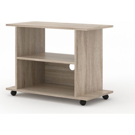 Meuble TV Commode TV Yogi Sonoma 60x80x40cm (HxlxP) 2étagères avec roues design moderne de haute qualité (1/3)