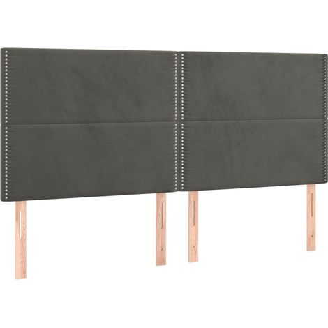 Maison Exclusive - Cabecero Terciopelo Gris Oscuro 180x5x118/128