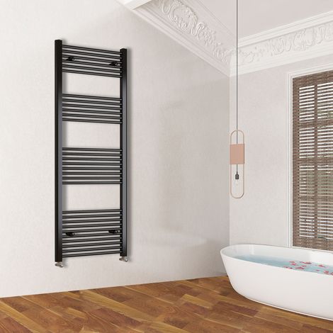 1Acezanble 1800x400mm(HxW) matt Black Straight Central Heating Towel Rail Heating Towel Radiator (1/10)
