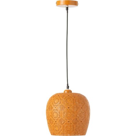 Lampe Suspension en Métal "Alive" 39cm Orange (1/3)
