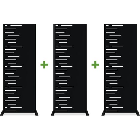Satz mit 3 dekorativen Paneelen ARLBERG Schwarz H.160 cm, linke Seite mit Muster (1/5)