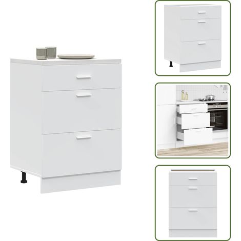 Küchenunterschrank Weiß Holzwerkstoff - Küchenunterschrank - Küchenunterschränke - Spülenunterschrank - Unterschrank Für Küche (1/5)