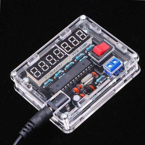 Compteur de fréquence 10MHz, Kit de bricolage, compteur AVR avec cymomètre à coque, mesure, résolution 0.000 001Hz (1/5)